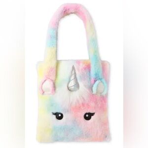 Children’s Place Unicorn Pastel Rainbow Whimsical Plush Bag Tote